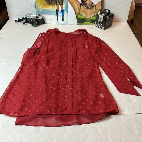 Banana Republic wine color sheer dress tank/blouse - Picture 1 of 13